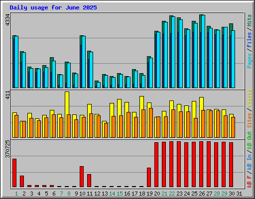 Daily usage for June 2025