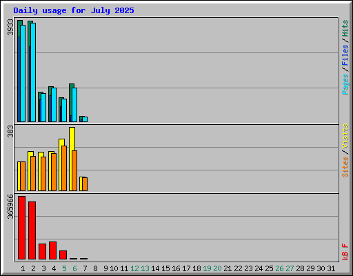 Daily usage for July 2025